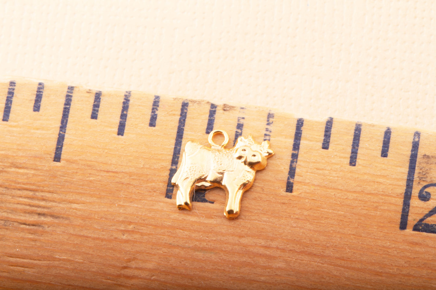 Cow Stamped Charm in Gold Filled, Farm Animal Charm, Farm Charms, Holstein Dairy Cow Gold Filled Charm, Milk Cow, Cattle Charm, Dairy Cow