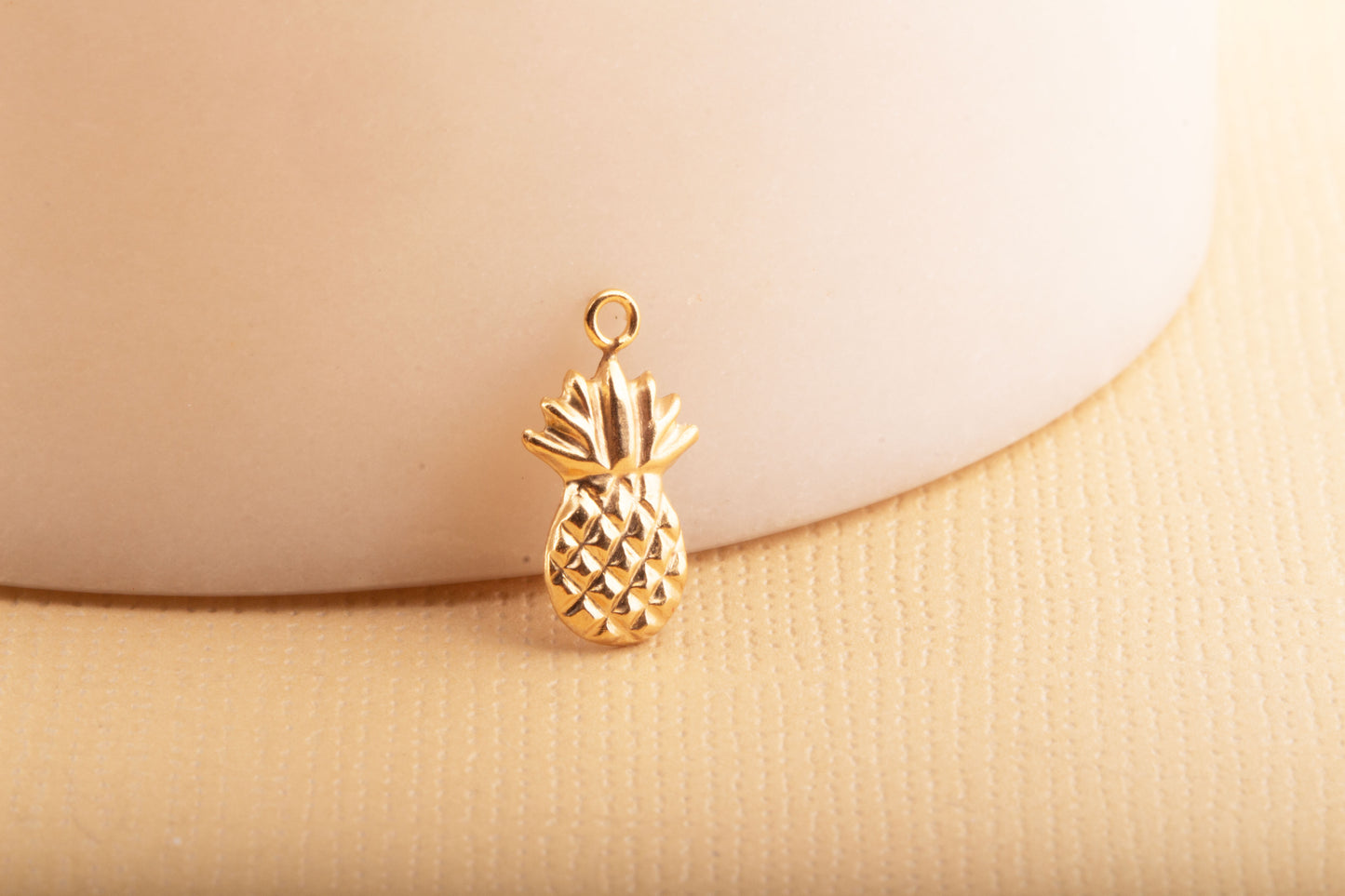 Tiny Pineapple Charm, Tropical Beach Charm, Silver or Gold Filled Food Charm, Dainty Pineapple Charm, Gold or Silver Pineapple Fruit Charm