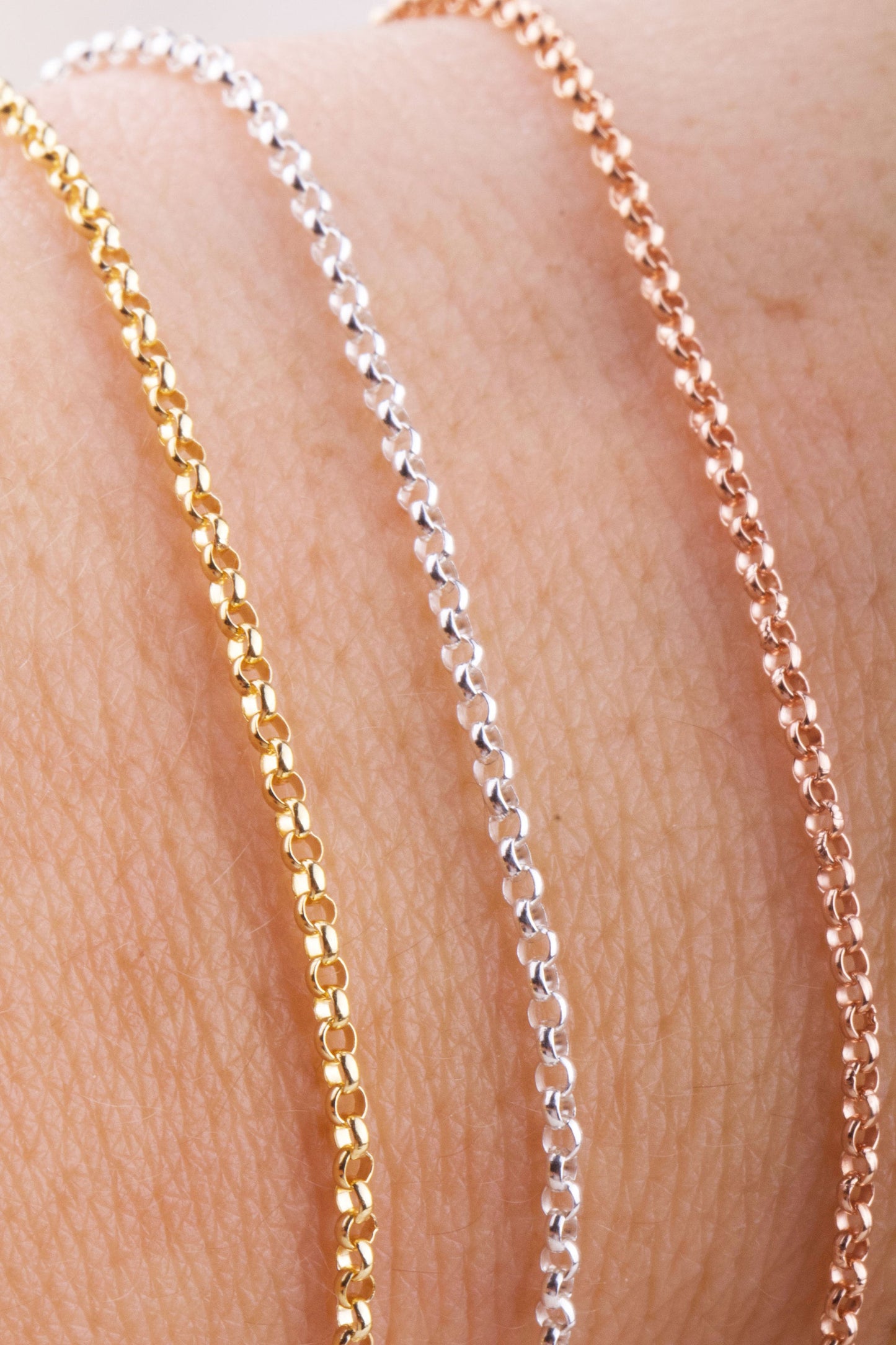 1.4mm x 1.4mm Tiny Rolo Chain by Foot in Silver, Gold Filled, Rose Gold Filled, Chain Supplies for Permanent Jewelry, Bulk Wholesale Chains