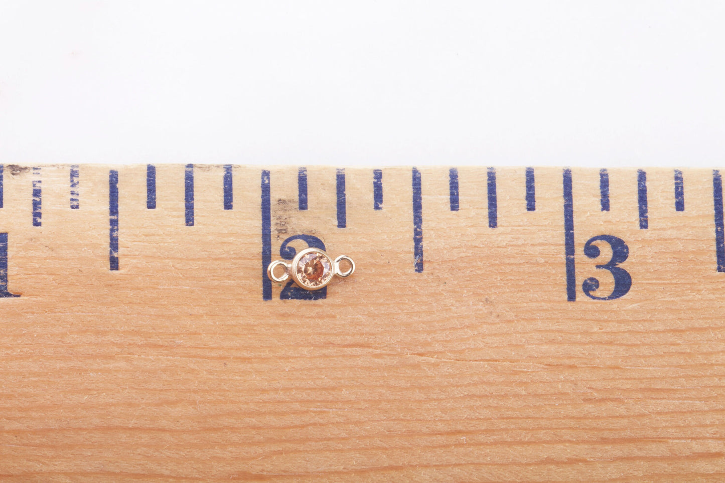 3mm - 14K Gold Filled CZ Birthstone Connectors, Top Quality Cubic Zirconia Bezel Charm, Permanent Jewelry Supply, CZ Birthstone Connectors