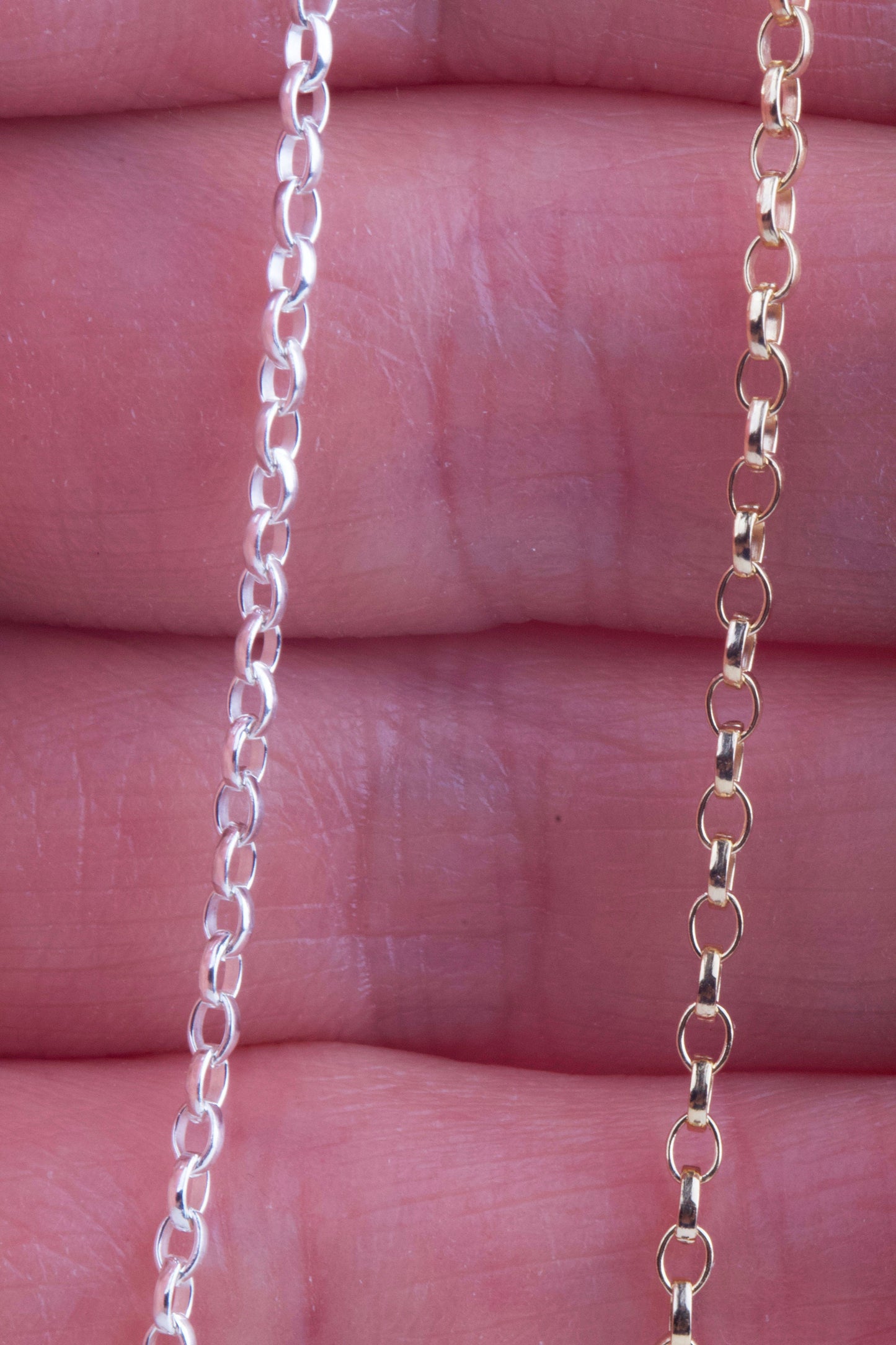 2.6mm x 1.8mm Tiny Rolo Oval Chain By Foot in Silver, Gold Filled, Great for Permanent Jewelry, Bracelet, Anklet, Bulk Dainty Chains