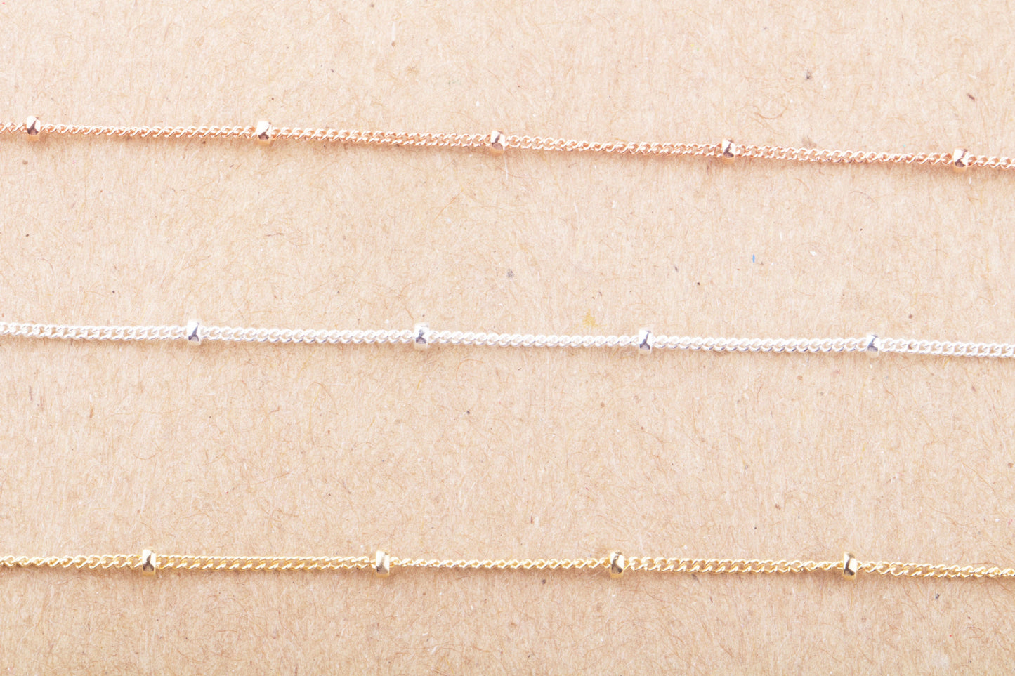 1mm Curb Satellite Chain by Foot in Silver, Gold Filled, Rose Gold Filled, Dainty Satellite Chains, Wire To  Finish Chain, Satellite Curb