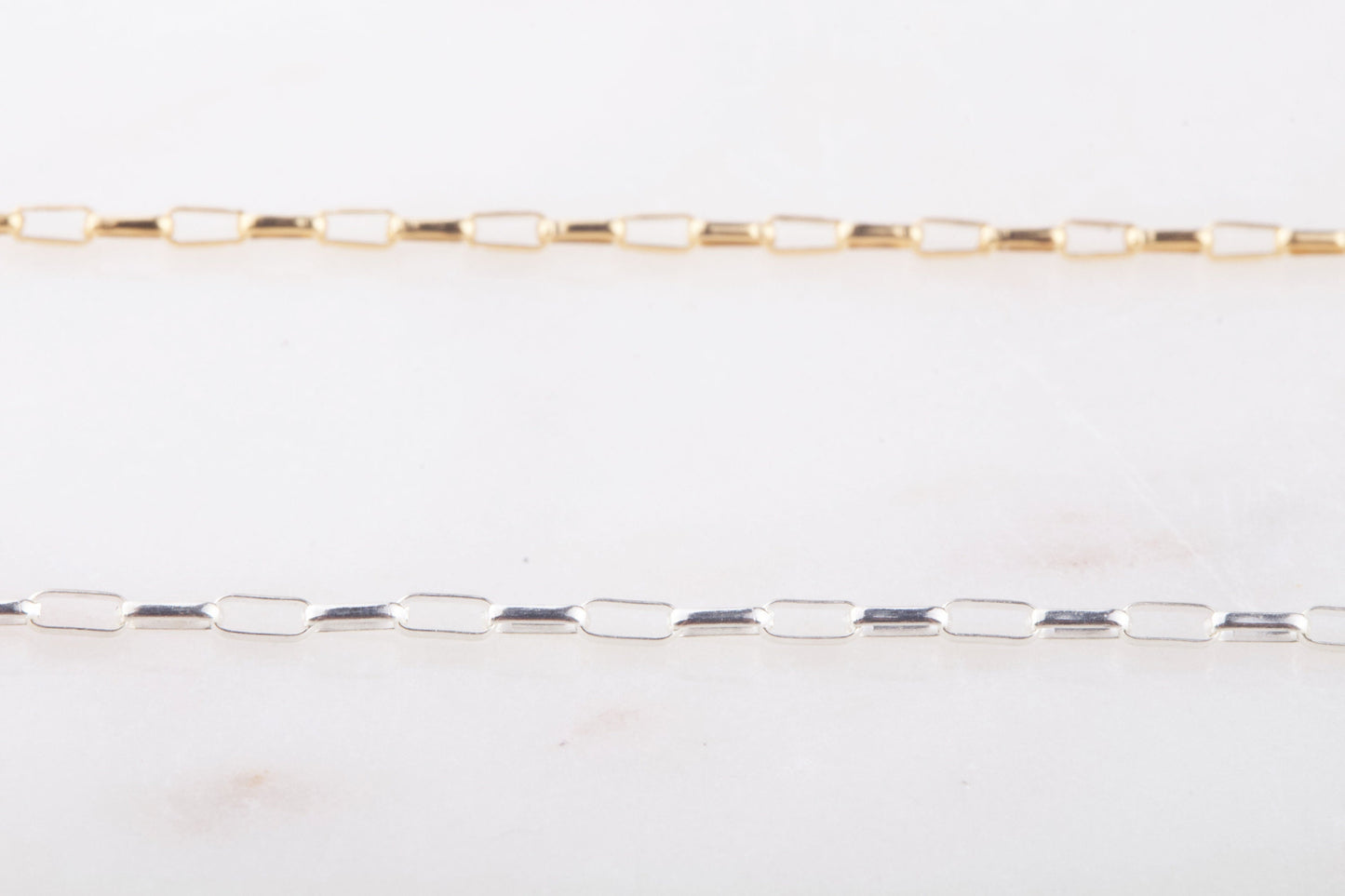 1.5mm x 3mm Tiny Paperclip Chain by Foot in Gold Filled and Sterling Silver, Great for Permanent Jewelry, Bulk Wholesale Chains