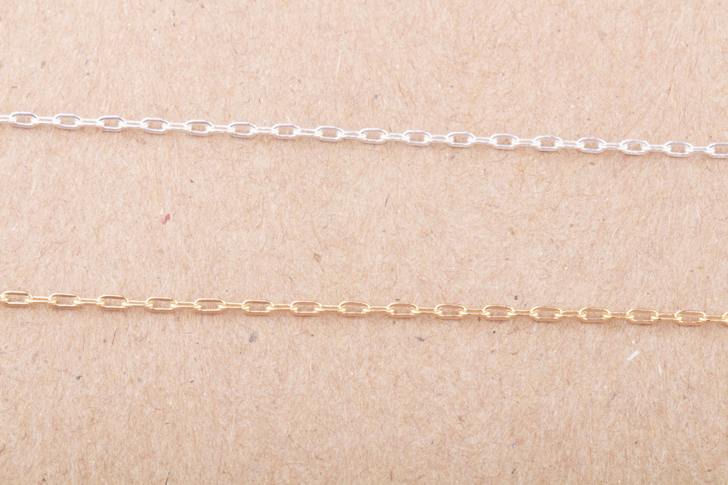 2mm x 1mm Paperclip Chain By Foot in Gold Filled, Sterling Silver, Rose Gold Filled, Elongated Flat Cable, Chain Supplies Permanent Jewelry