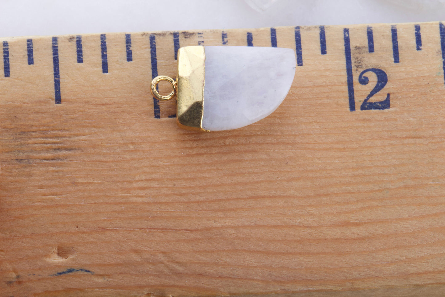 Moonstone Gemstone Horn Tooth Drop Pendant, Gemstone Pendant, For Bracelet, Necklace, For Permanent Jewelry