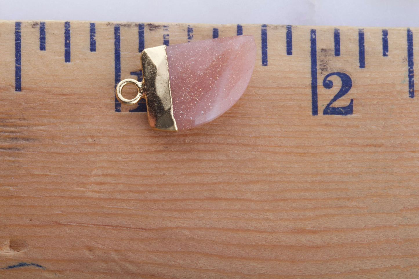 Peach Moonstone Gemstone Horn Tooth Drop Pendant, Gemstone Pendant, For Bracelet, Necklace, For Permanent Jewelry