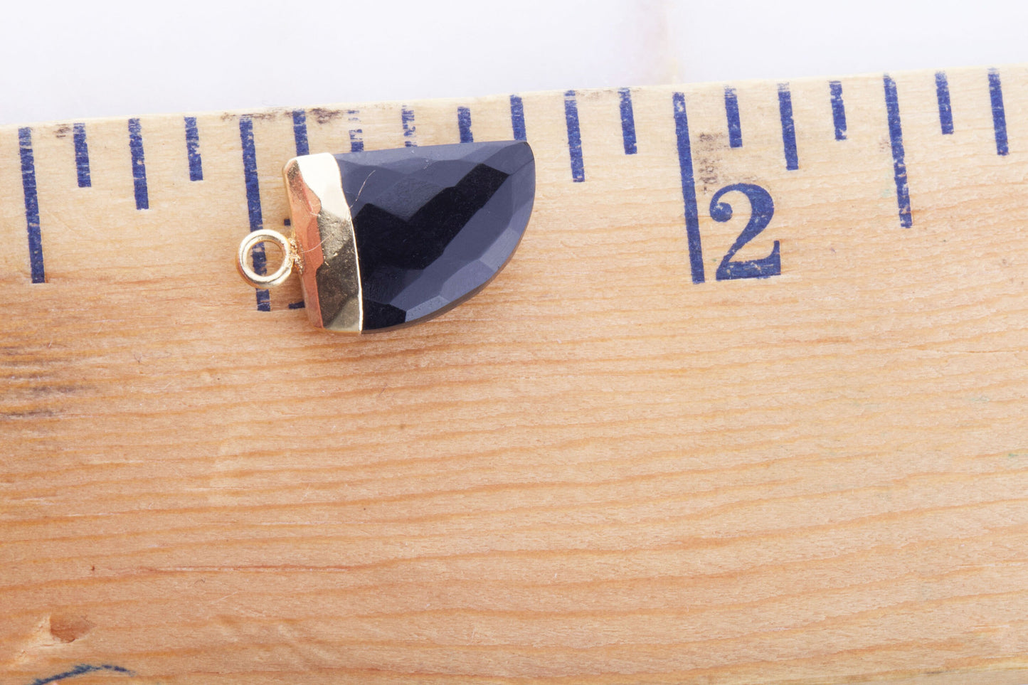 Black Spinel Gemstone Horn Tooth Drop Pendant, 19mm x 10mm, Gemstone Pendant, For Permanent Jewelry