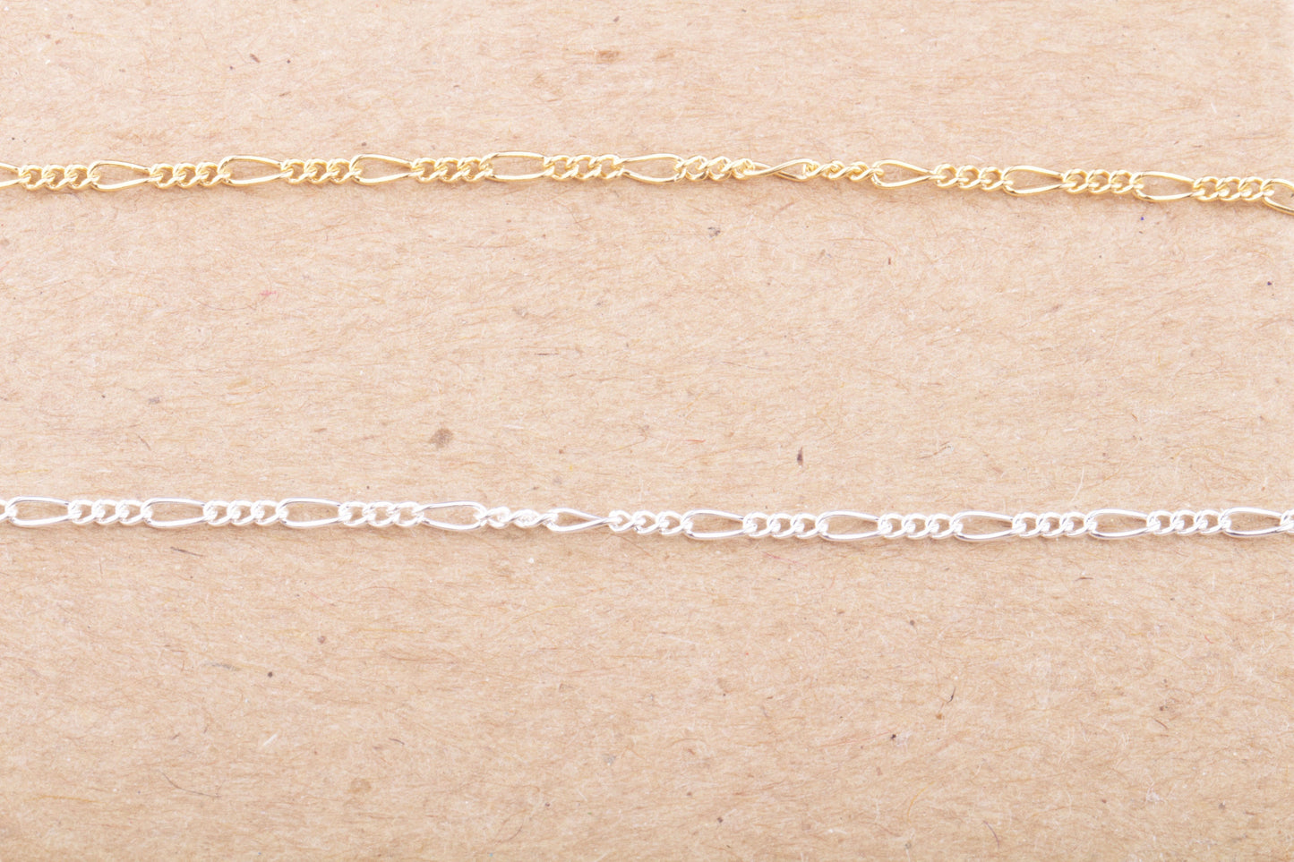 1.5mm x 3.5mm Tiny Figaro Chain by Foot in Sterling Silver, Gold Filled, Great for Permanent Jewelry, Bulk Wholesale Chains