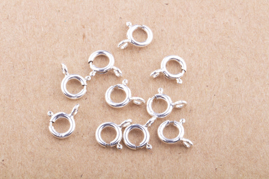 7mm Spring Ring Clasp in Sterling Silver, Gold Filled, For Heavy, Thicker Bracelet, Necklace, Large Spring Ring Clasp,