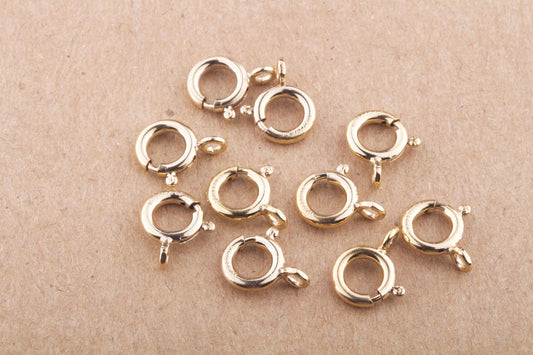 8mm Spring Ring Clasp in Sterling Silver, Gold Filled, For Heavy, Thicker Bracelet, Necklace, Large Spring Ring Clasp,