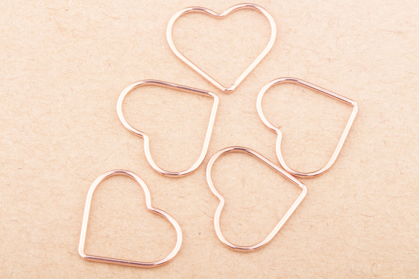 Set of 5 - Large Heart Connectors in Gold Filled, Sterling Silver, Rose Gold Filled, Great for  Permanent Jewelry Supplies, Bracelet