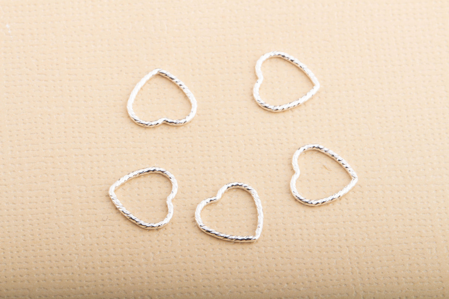 10mm Sparkle Wire Heart Connectors in Sterling Silver and Gold Filled, For Permanent Jewelry, Dainty Wire Heart Connectors, 10mm Wire Heart