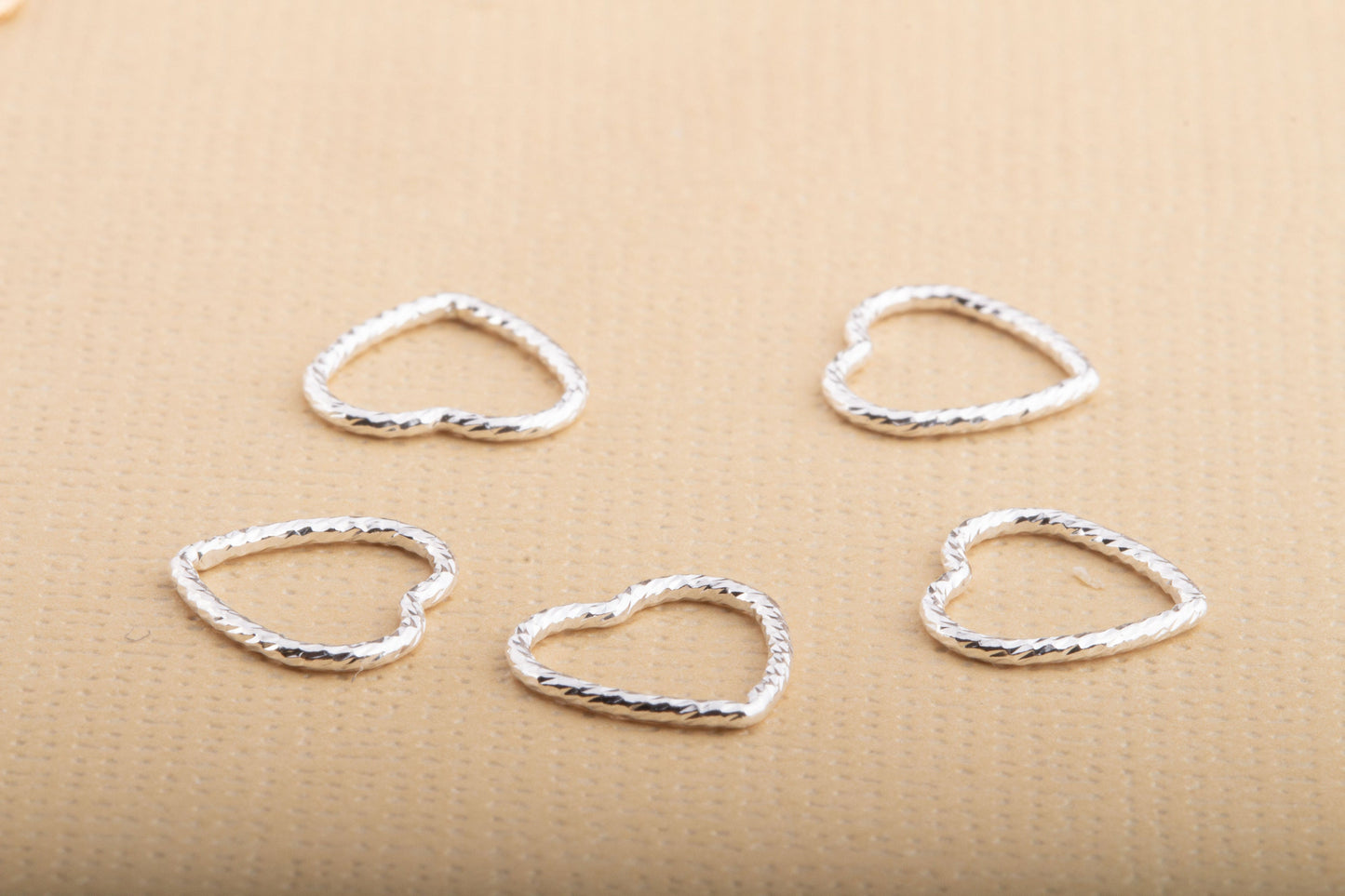 10mm Sparkle Wire Heart Connectors in Sterling Silver and Gold Filled, For Permanent Jewelry, Dainty Wire Heart Connectors, 10mm Wire Heart