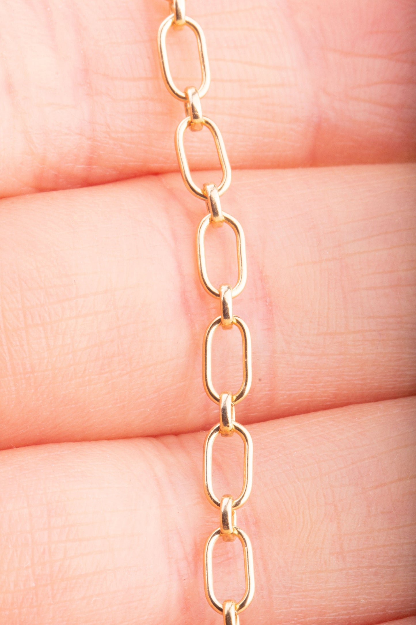 Gold Filled 7mm x 5mm Long and Short Chain by Foot, Rectangle Paperclip Chain, For Permanent Jewelry Supplies, For Permanent Bracelet