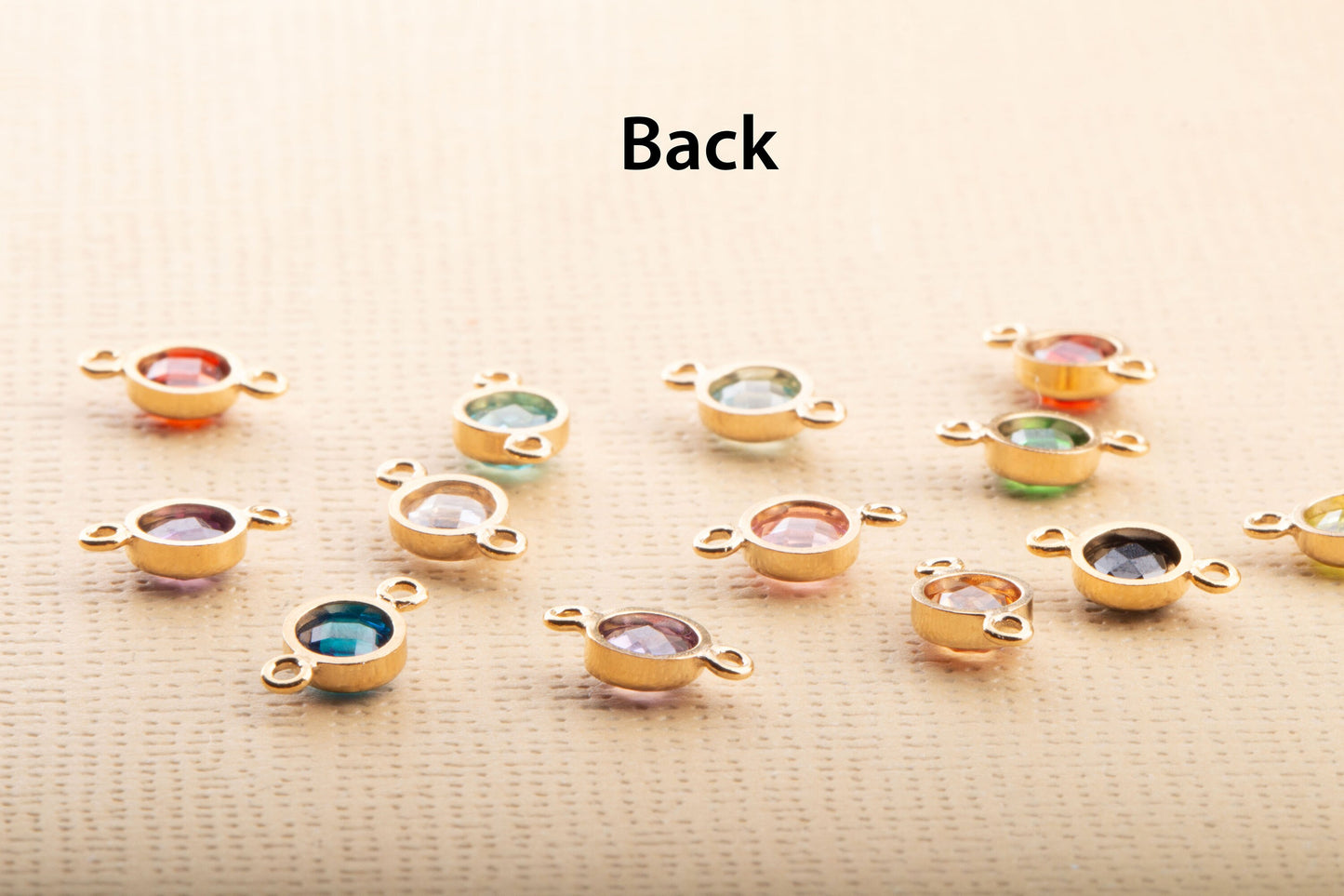 FLATBACK 4mm - 14K Gold Filled Birthstone Checkerboard Connectors, Top Quality CZ Link, Permanent Jewelry Supply, CZ Birthstone Connectors