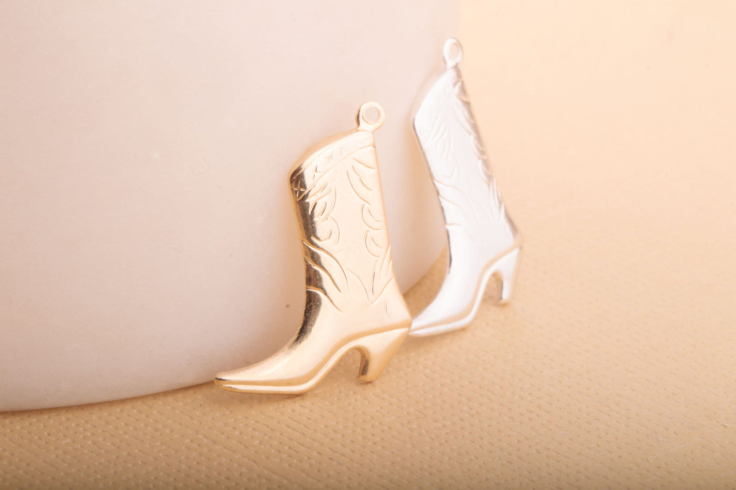 Gold Filled Sterling Silver Cowgirl Boot Charm, Cowboy Boot Charm, Western Themed Charms, Country Girl Charms, Cowgirl Boot Pendant