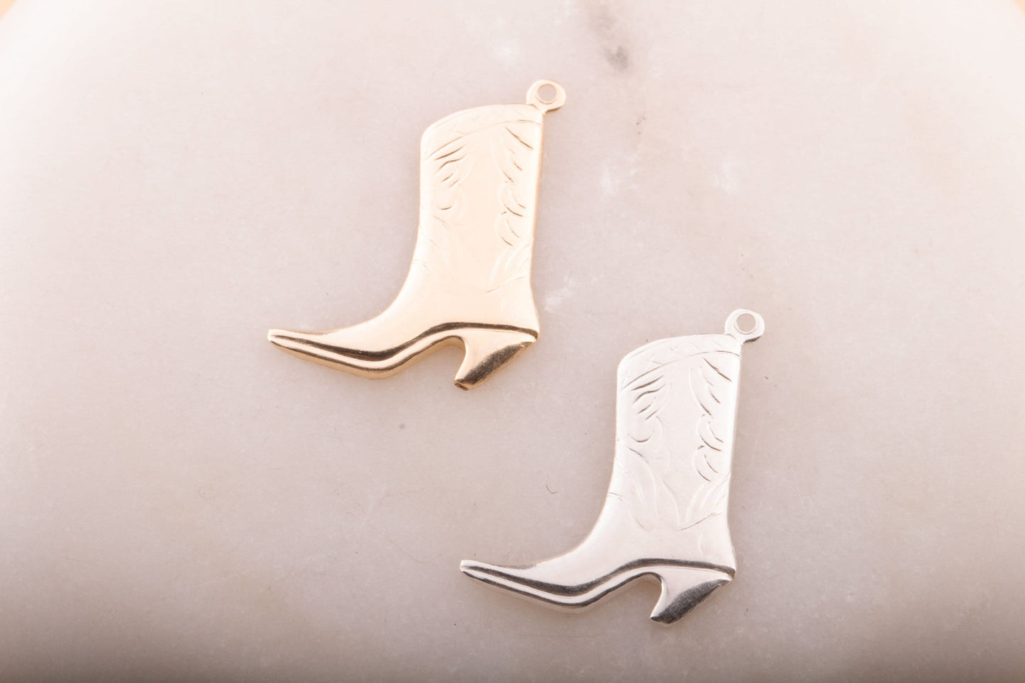 Gold Filled Sterling Silver Cowgirl Boot Charm, Cowboy Boot Charm, Western Themed Charms, Country Girl Charms, Cowgirl Boot Pendant