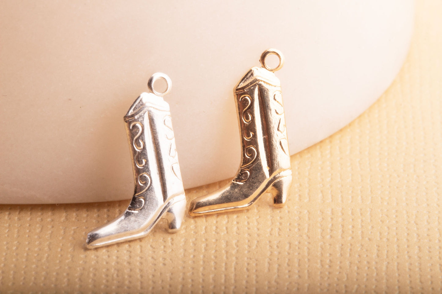 Gold Filled Sterling Silver Small Cowgirl Boot Charm, Cowboy Boot Charm, Western Themed Charms, Country Girl Charms, Cowgirl Boot Pendant